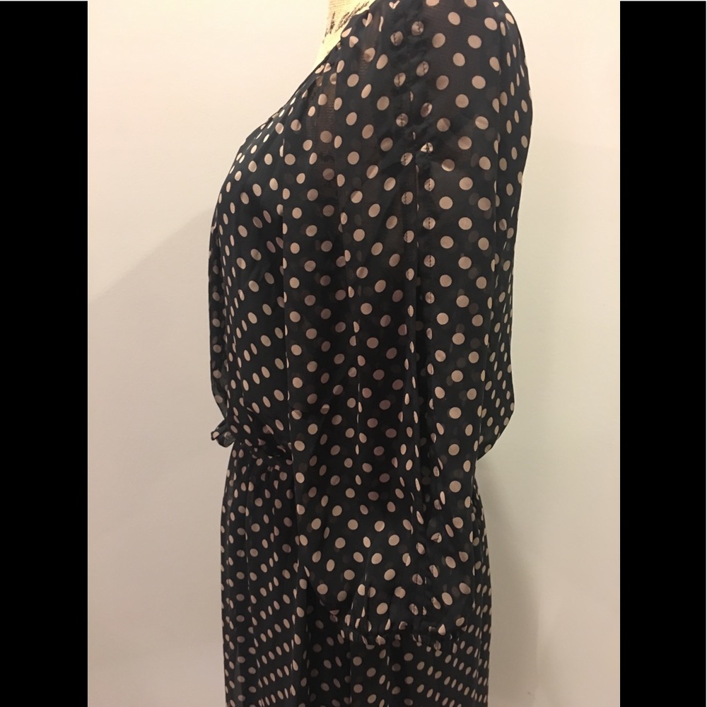 Enfocus Studio Black and Tan Polka Dot Midi Dress - Picture 3 of 4